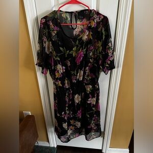 ASOS Curve Sheer Floral Dress with Slip